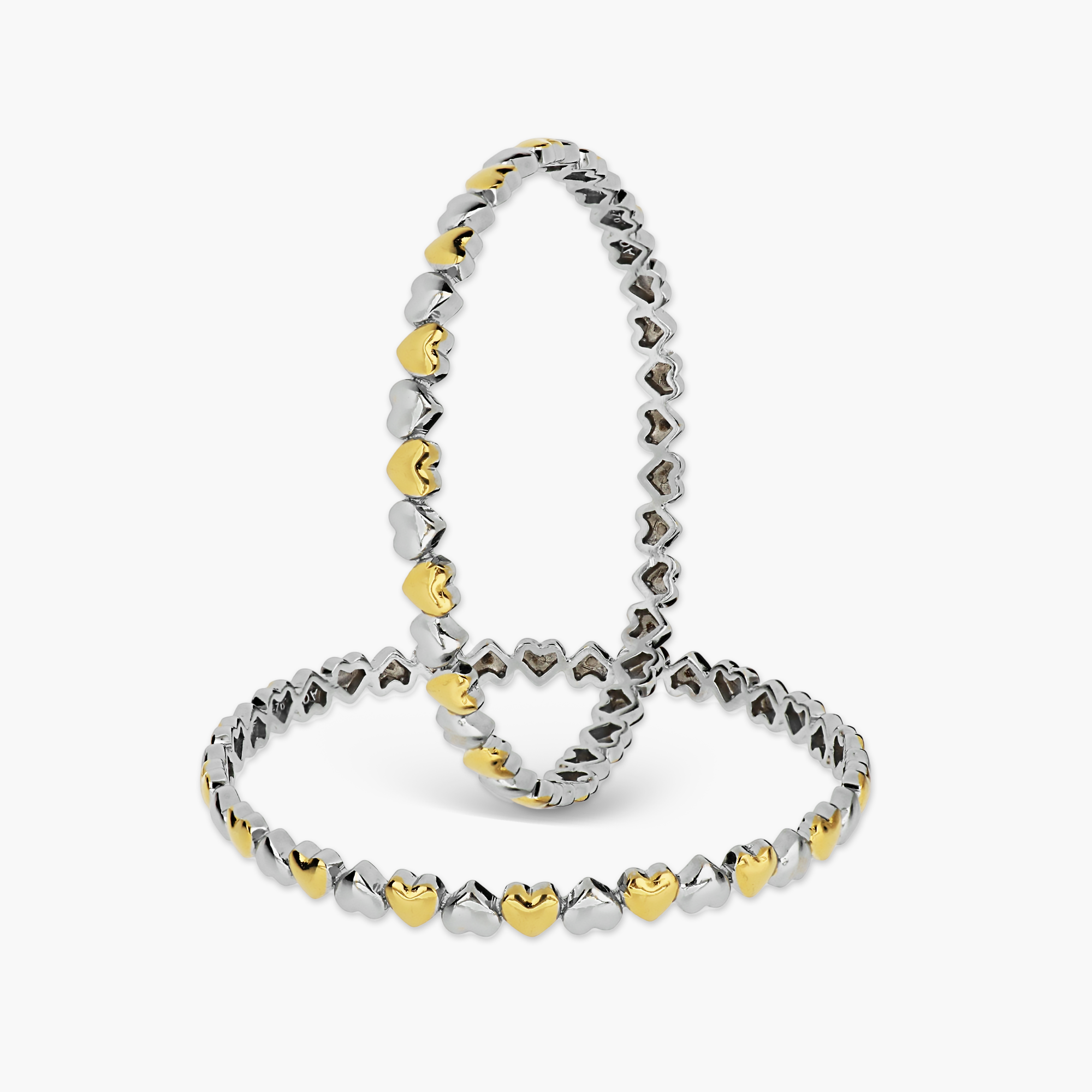TWO TONE BANGLES – Plush Silver