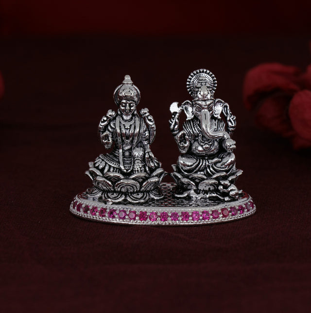 Shri Ganesh Laxmiji - Micro Silver Murti