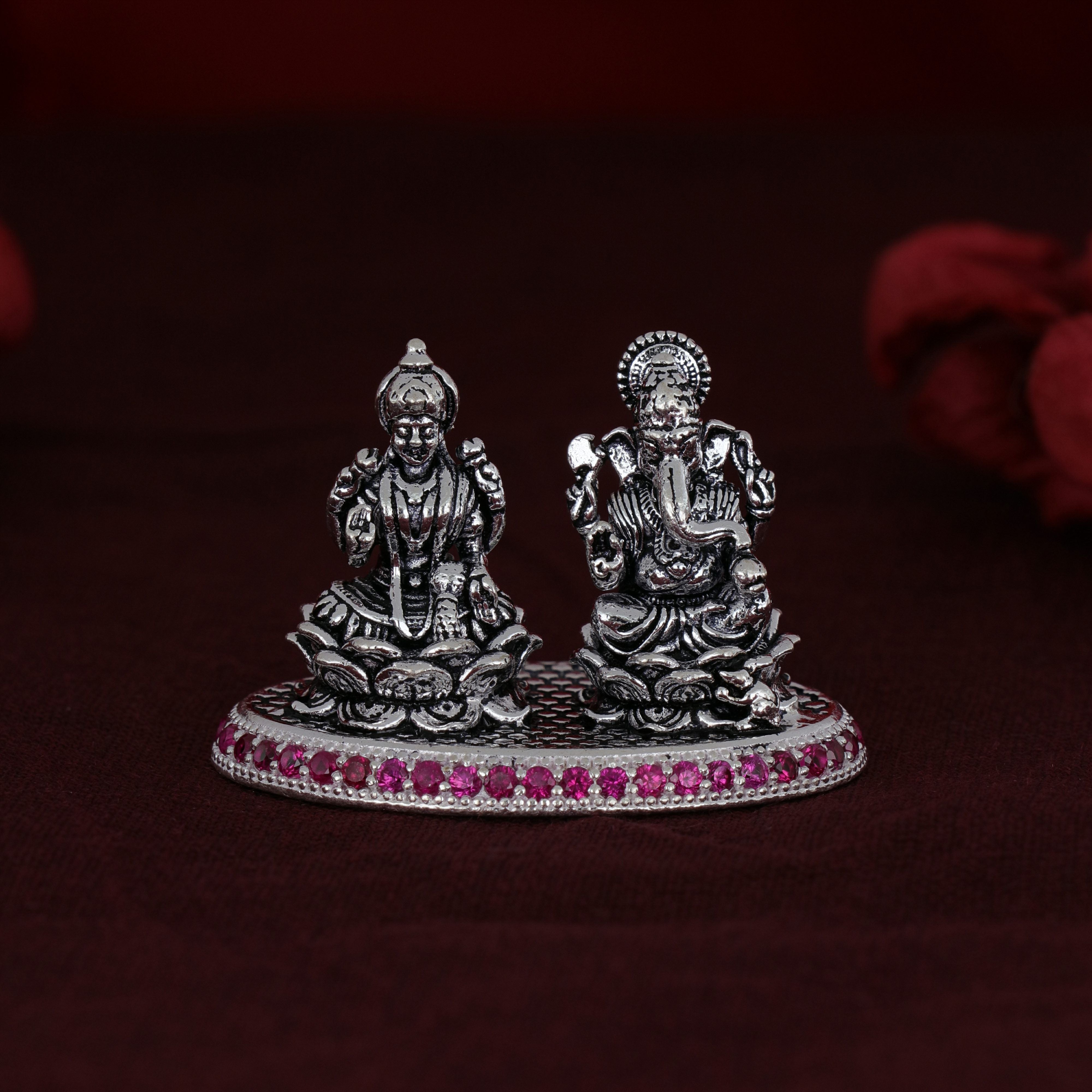 Shri Ganesh Laxmiji - Micro Silver Murti