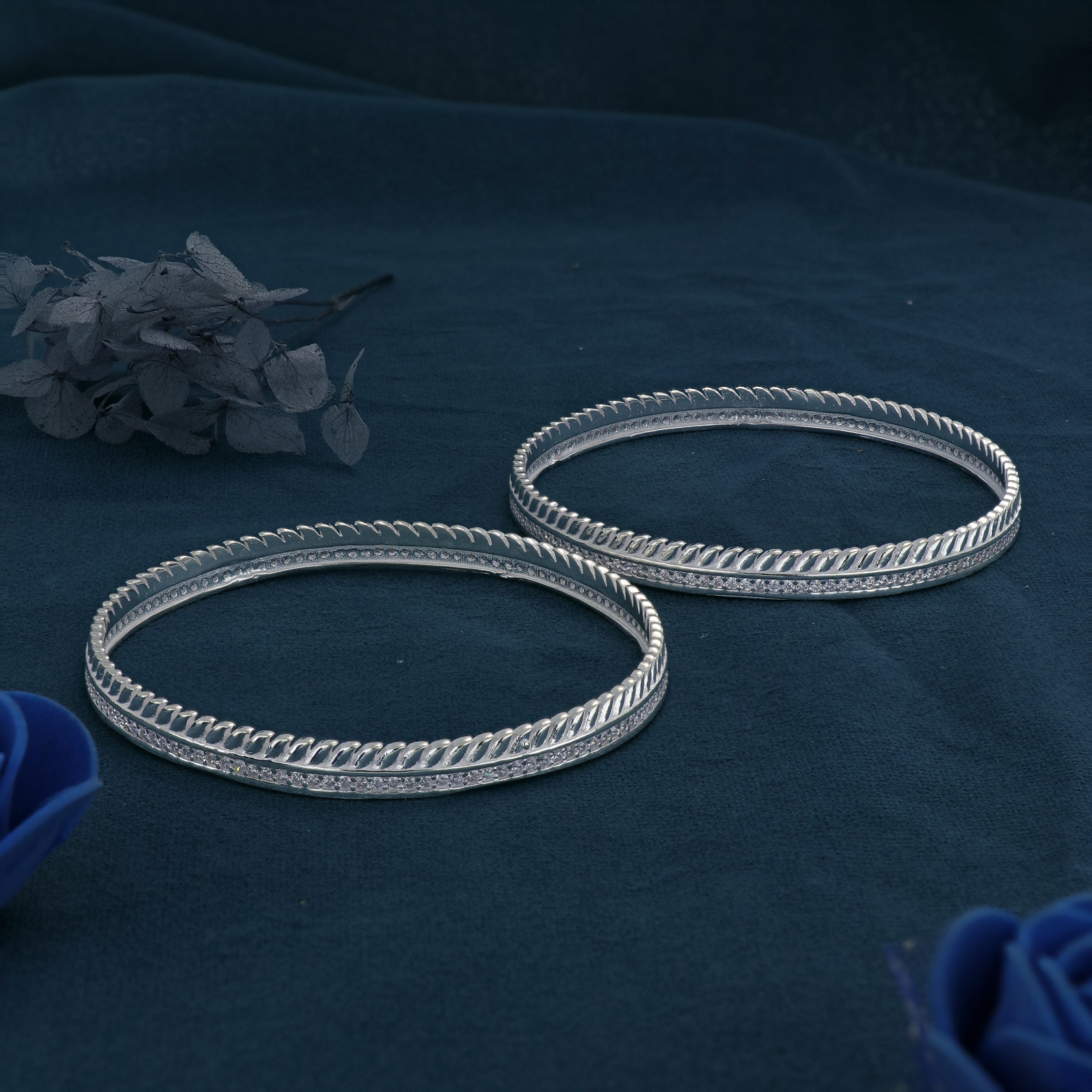 Rodium Bangles